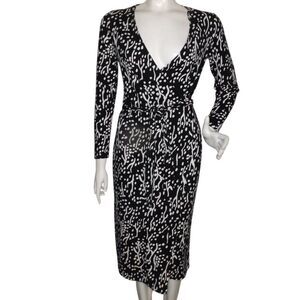 DIANE VON FURSTENBERG/Target Wrap Dress, S, Sea Spots,Black/White, Cotton Jersey